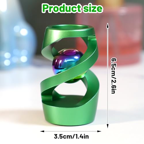 Apqdw Kinetic Spinning Fidget Toy Kinetic Desk Toy Ball Metal Desk Fidget Toys for Office for Adults Green - Image 5