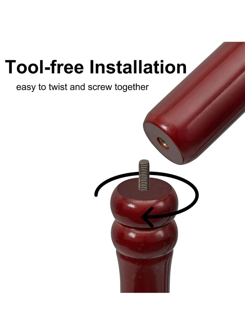 Loquat Coat Rack Hanger Stand Free Standing Coat Tree Wooden Hat Stand Adjustable Height Clothes Tree Stands with 13 Hooks for Bag Hat Dress - Image 3