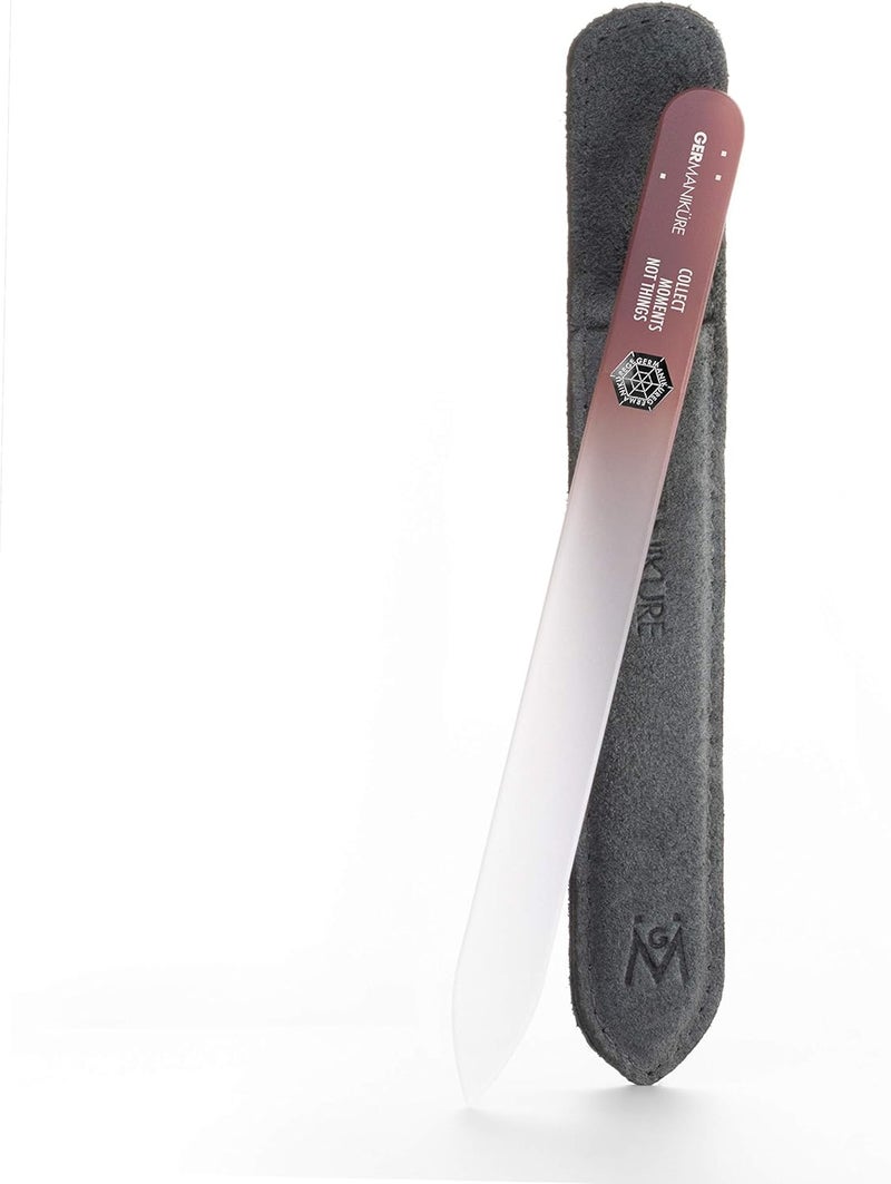 GERMANIKURE Glass Nail File in Suede Sleeve - Collect Moments Not Things - Professional Crystal Nail File for Natural Nails - Ideal Manicure & Pedicure Tool for Smooth, Easy Shaping - Nail Care Gift Demand fit global economical quality - Image 1