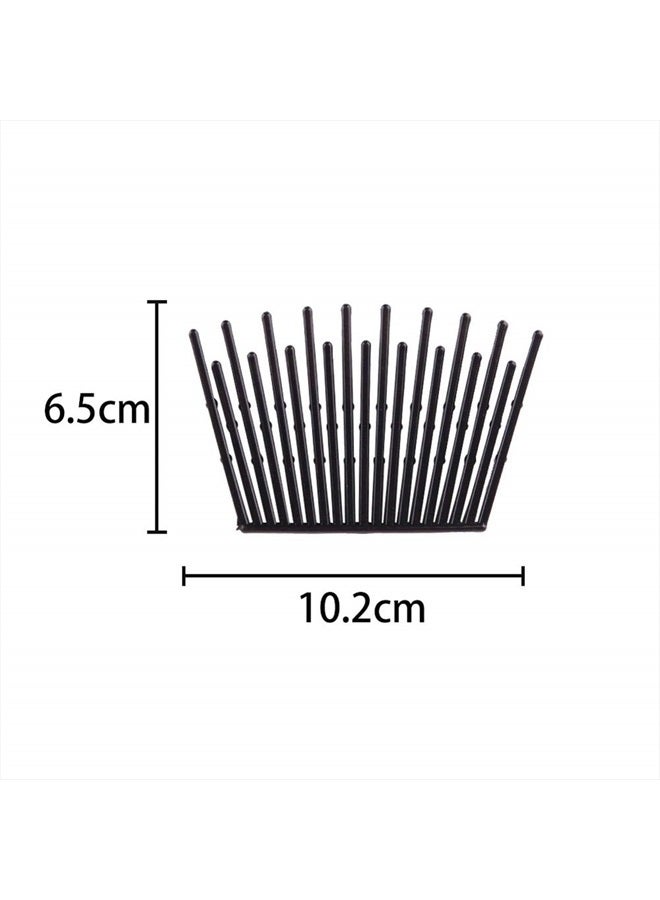 Teensery 6 Pairs Interlocking Hair Combs Double Side Comb Hair Jaw Clamps Hair Clips Ponytail Holder Hair Styling Accessories for Women Ladies Girls (Black) - Image 3