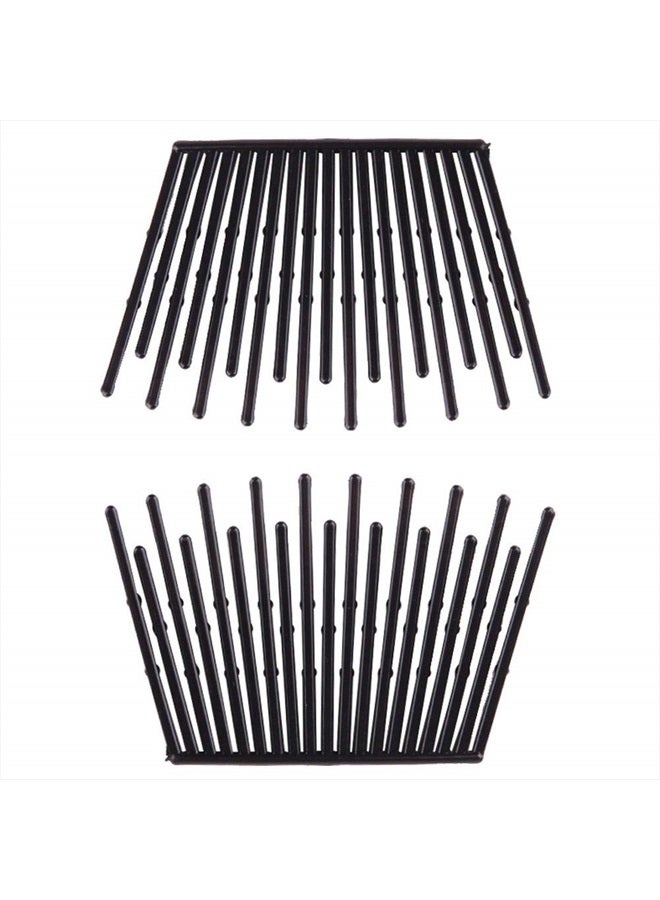 Teensery 6 Pairs Interlocking Hair Combs Double Side Comb Hair Jaw Clamps Hair Clips Ponytail Holder Hair Styling Accessories for Women Ladies Girls (Black) - Image 1