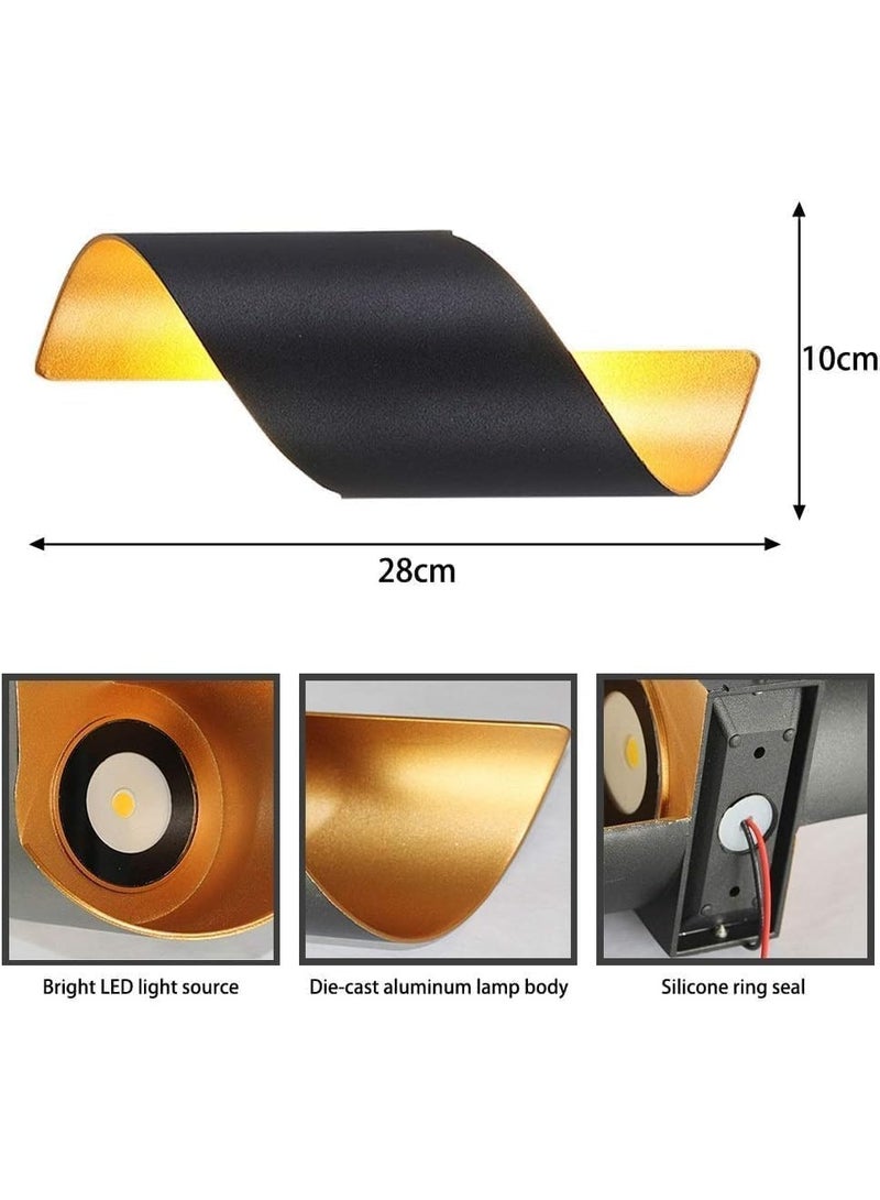 PRIME SOLE LED Wall Lights Black, Modern Up & Down Lighting 10W Wall Lamp Indoor/Outdoor IP65 Waterproof, Warm White Light 3000K Garden Aluminum Wall Sconce for Living Room, Bedroom, Corridor, Garage, Courtyard - Image 3