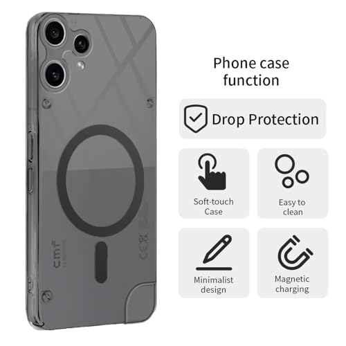 SHINESTAR Shockproof Ultra-Hybrid Back Case Cover for CMF by Nothing Phone 2 Pro 5G | Crystal Clear Transparent Case | MagSafe Compatible Back Cover for CMF by Nothing Phone 2 Pro 5G -Black - Image 2