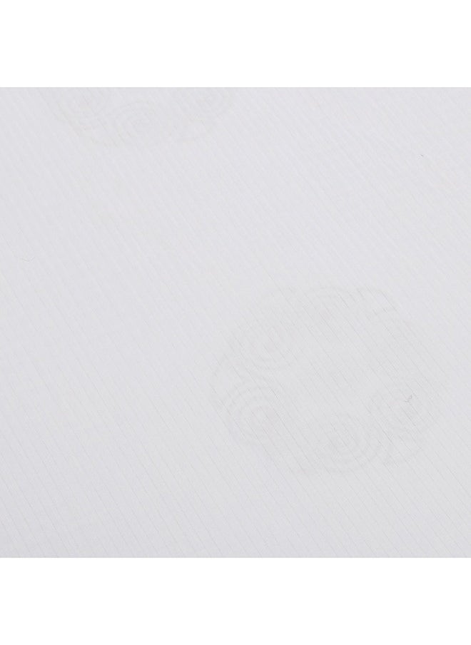 محلة طقم ملايه سرير محلة- مخطط ساتان ٤ مم - مقاس كينج أبيض قطن مصري 100%  - Image 4
