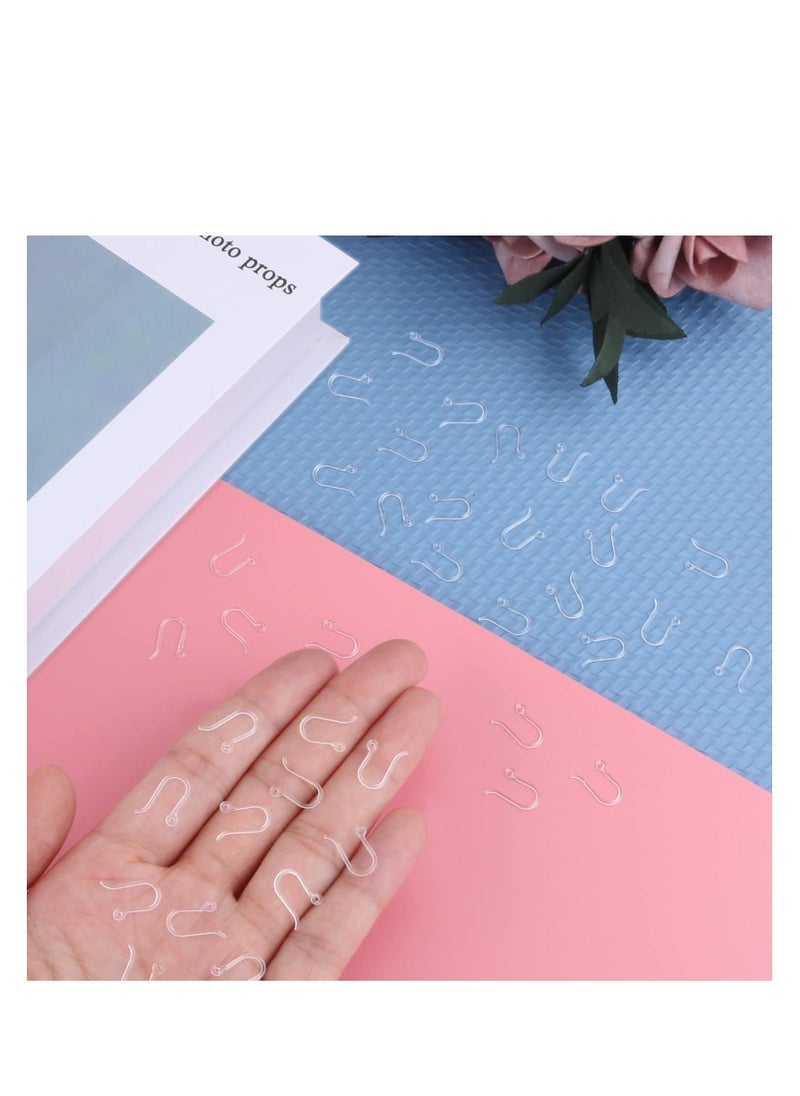 Plastic Earring Hook Clear, 200Pcs 0.65mm Safety and Non-Allergenic Ear Wires Findings Components, for Women Girls DIY Jewelry Making - Image 5