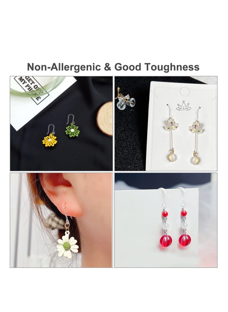 Plastic Earring Hook Clear, 200Pcs 0.65mm Safety and Non-Allergenic Ear Wires Findings Components, for Women Girls DIY Jewelry Making - Image 3