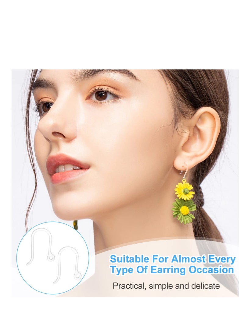 Plastic Earring Hook Clear, 200Pcs 0.65mm Safety and Non-Allergenic Ear Wires Findings Components, for Women Girls DIY Jewelry Making - Image 4