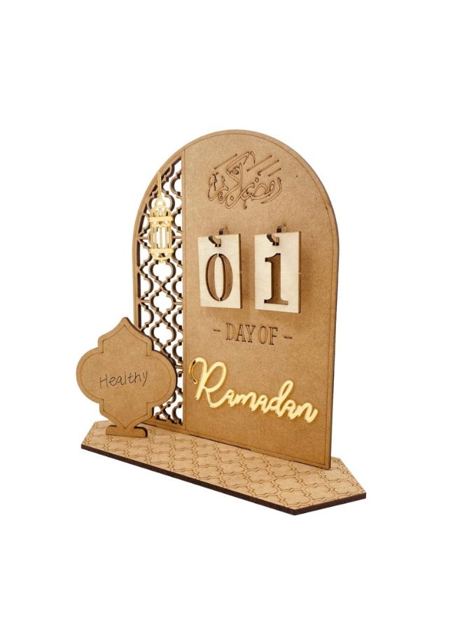 تشيلور تقويم رمضان ٢٠٢٦ الخشبي لأيام العد التنازلي، ديكورات منزلية لمدة ٣٠ يومًا، ديكورات عيد اصنعها بنفسك لحفلات رمضان، هدايا رمضان للأطفال، ديكورات حرفية وديكورات العيد. - Image 1