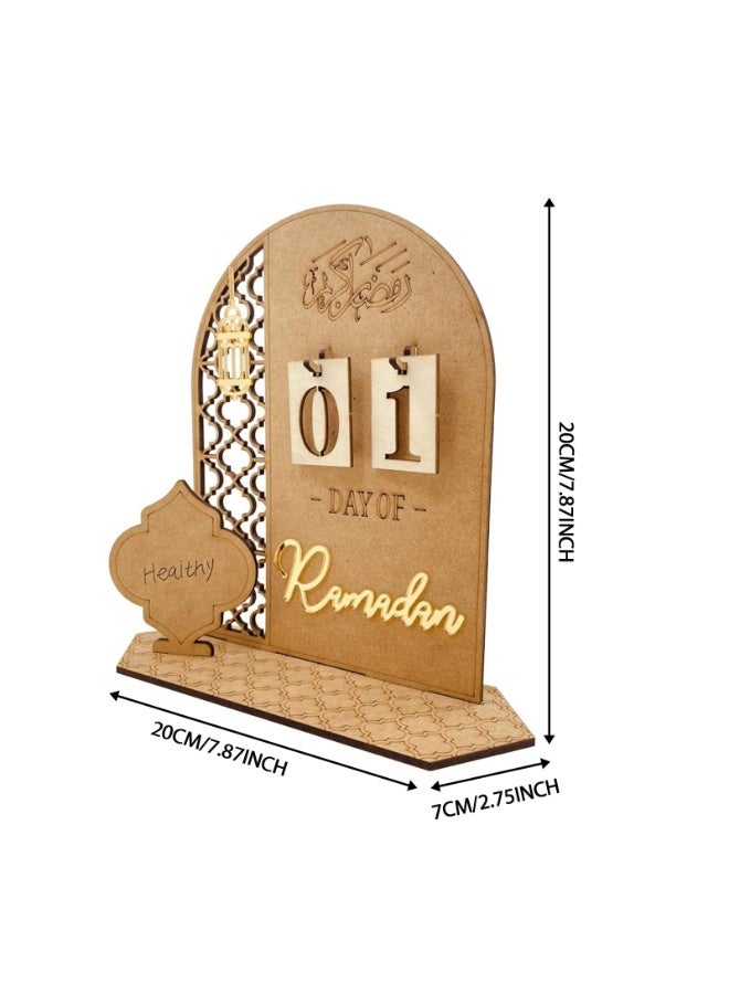 تشيلور تقويم رمضان ٢٠٢٦ الخشبي لأيام العد التنازلي، ديكورات منزلية لمدة ٣٠ يومًا، ديكورات عيد اصنعها بنفسك لحفلات رمضان، هدايا رمضان للأطفال، ديكورات حرفية وديكورات العيد. - Image 2