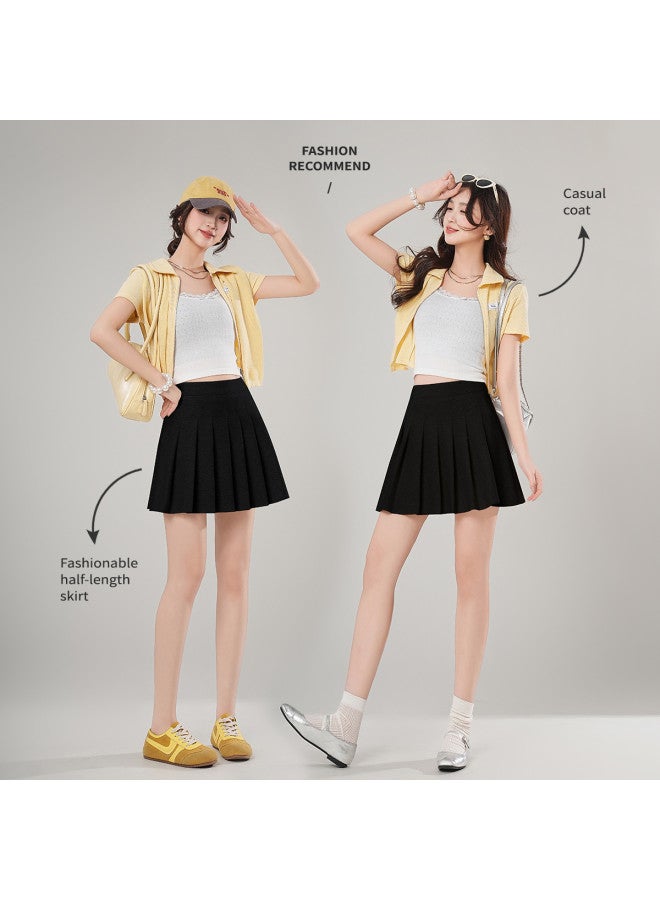 【casual Fashion Pleated Skirt】 مجموعة جديدة للصيف ميكرو-مطوي مرن مبطن عالي الجودة تنورة قصيرة تنورة ميدي للنساء - Image 2
