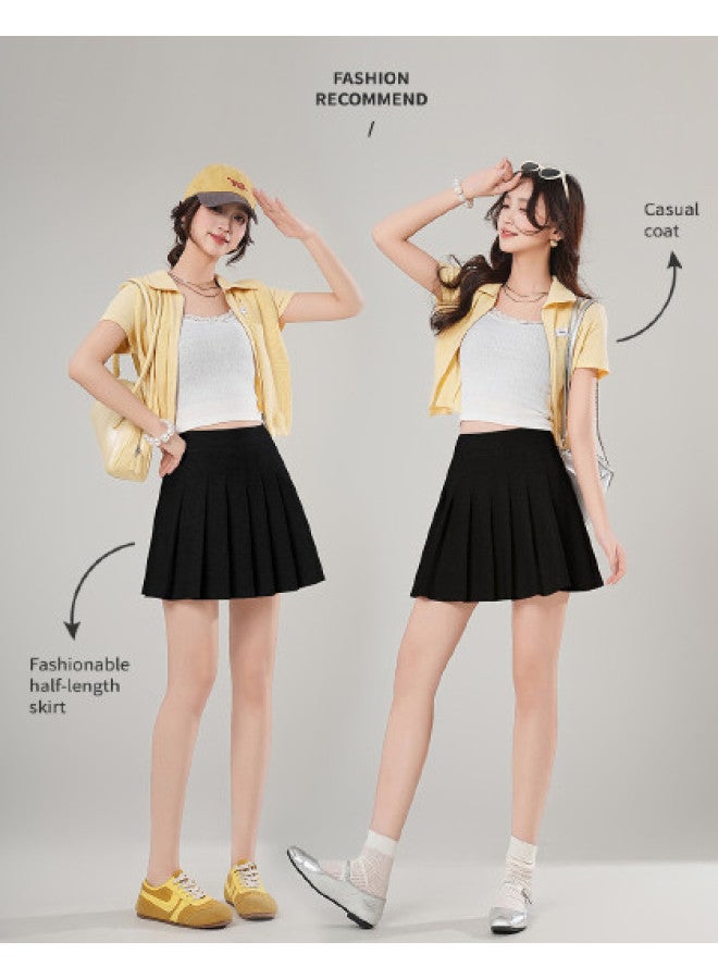 【casual Fashion Pleated Skirt】 مجموعة جديدة للصيف ميكرو-مطوي مرن مبطن عالي الجودة تنورة قصيرة تنورة ميدي للنساء - Image 1