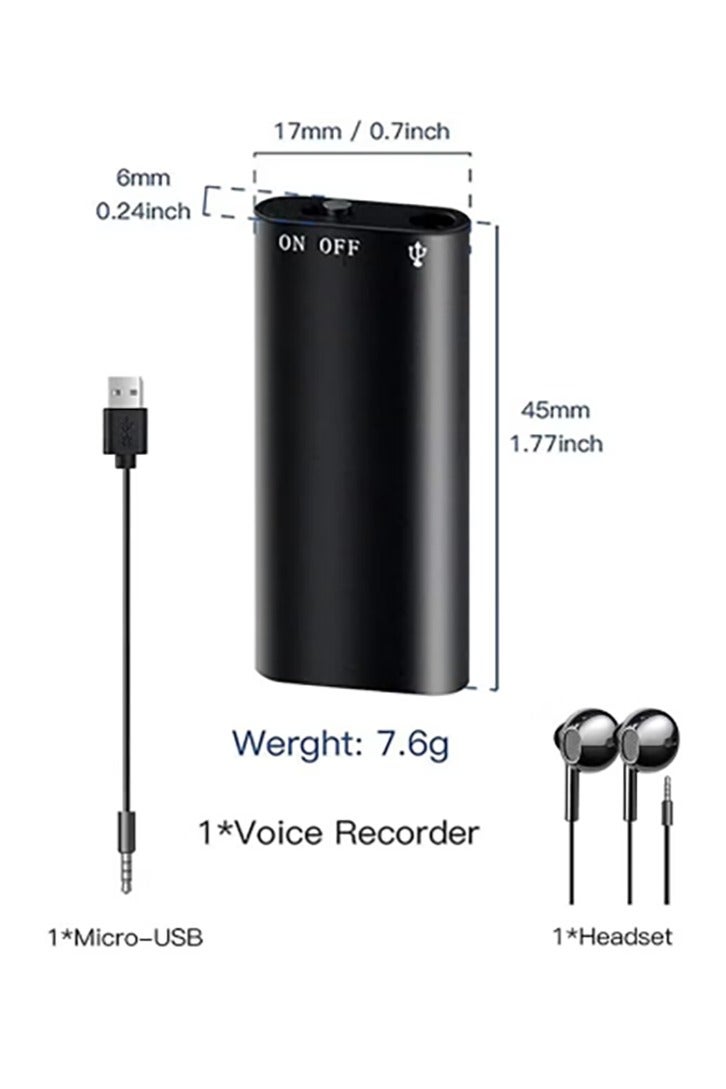 Voice Recorder, 32GB, 100 Hours Continuous Recording, USB, MP3 Audio - Image 5