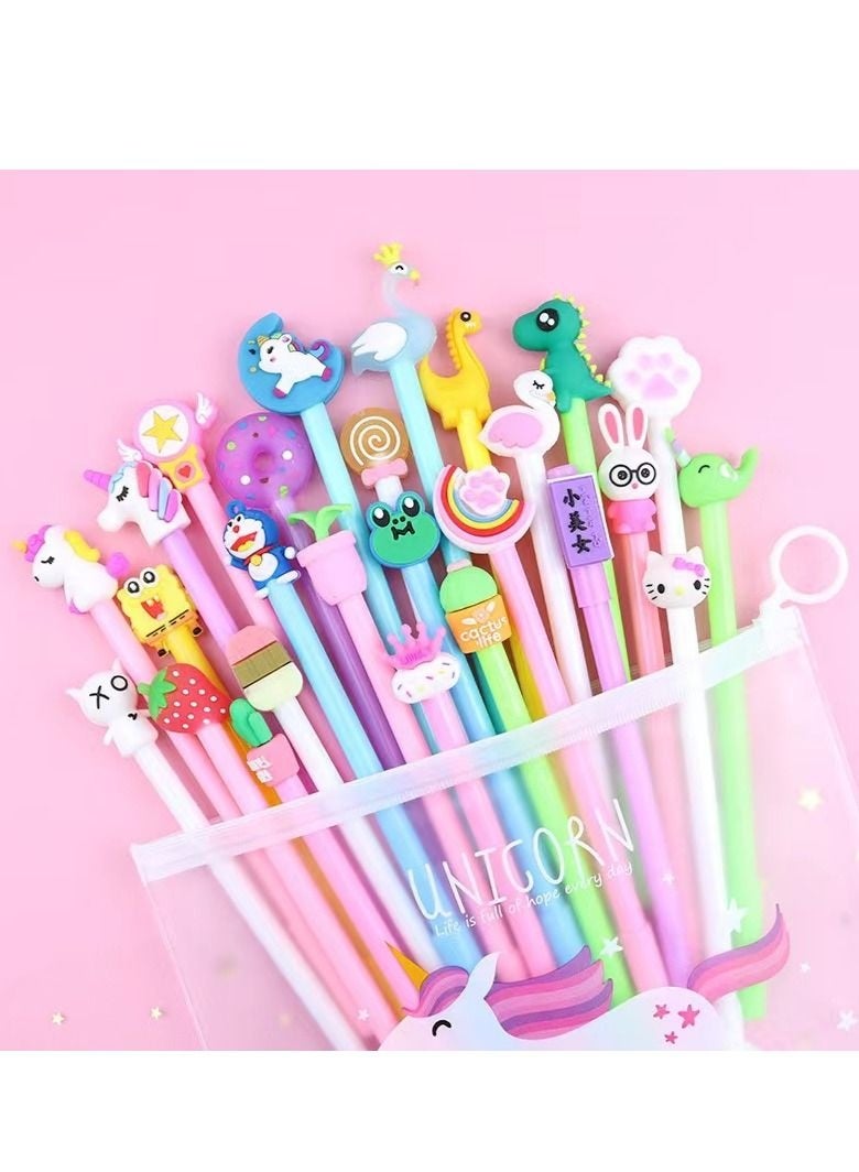 عام 20 قطعة قلم جل حبر أسود قلم وحيد القرن - Image 2