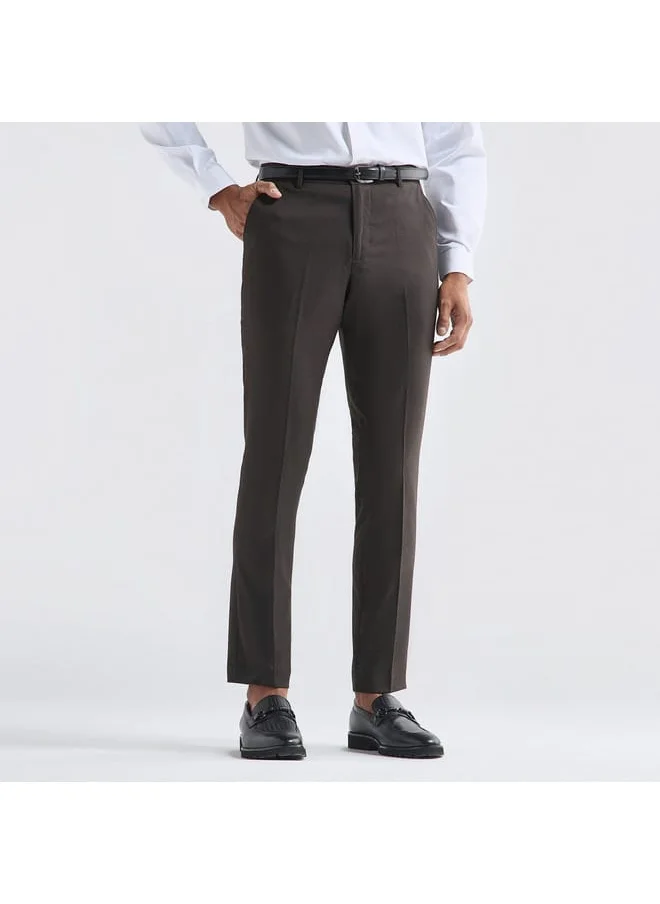 FAV Solid Slim Fit Trousers with Pockets