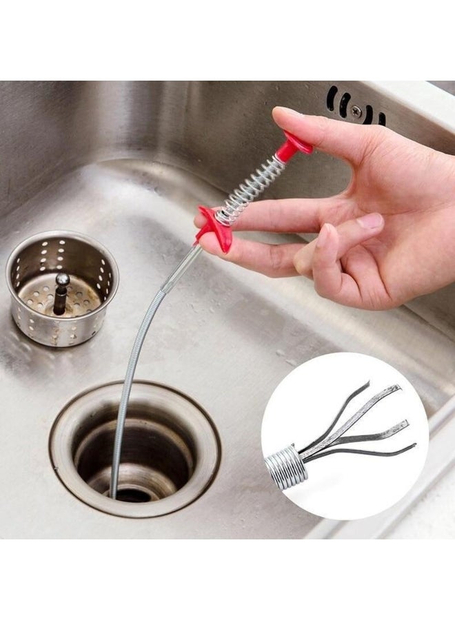 60cm Drain Cleaner Plumbers Snake Spring Pipe Unblocker Tool Dredge Tools Sink Sewer Toilet Cleaner Bathroom Accessories  - Image 2