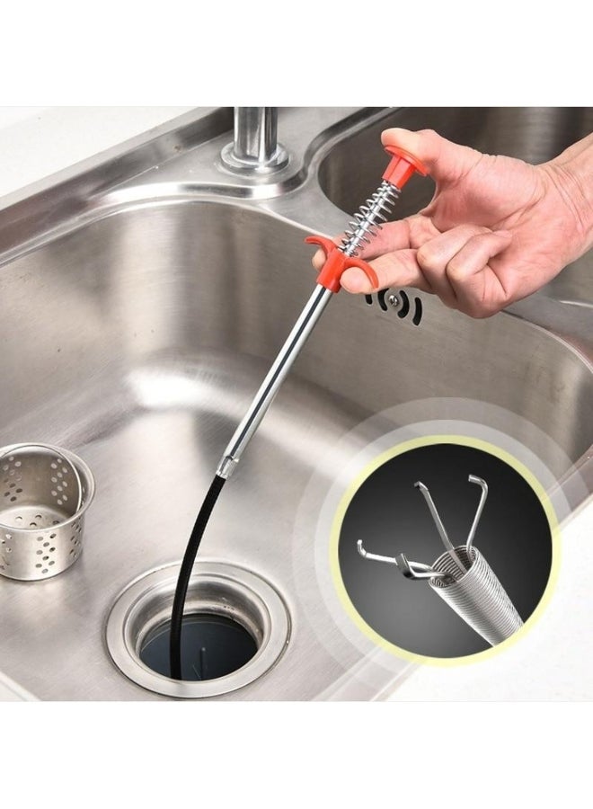 60cm Drain Cleaner Plumbers Snake Spring Pipe Unblocker Tool Dredge Tools Sink Sewer Toilet Cleaner Bathroom Accessories  - Image 1