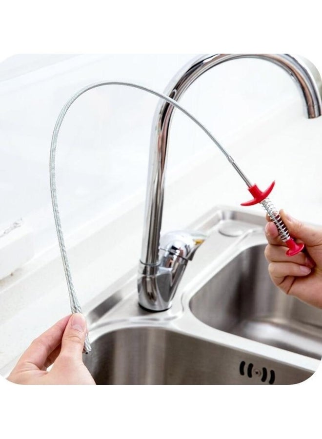 60cm Drain Cleaner Plumbers Snake Spring Pipe Unblocker Tool Dredge Tools Sink Sewer Toilet Cleaner Bathroom Accessories  - Image 3