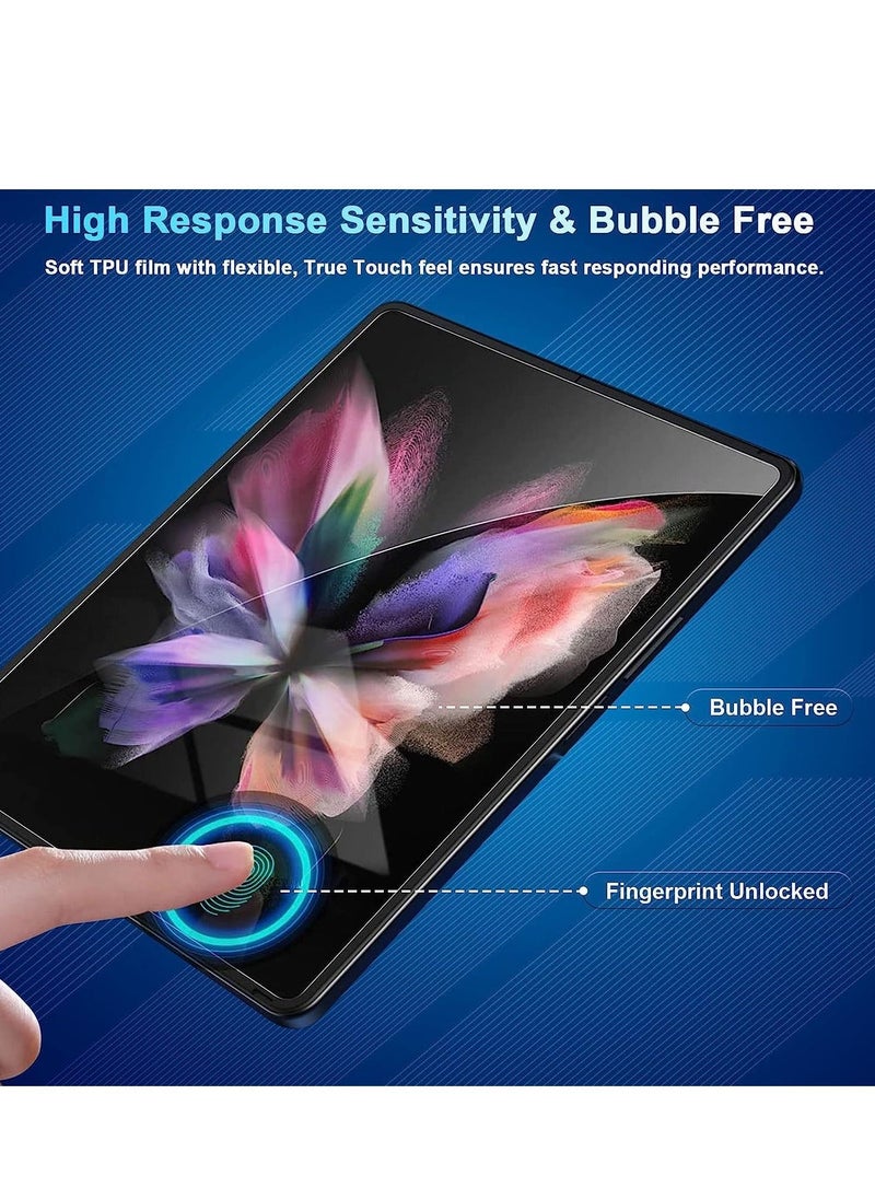 [مجموعتان من 8 قطع] واقي شاشة Galaxy Z Fold 5 2023، طبقة داخلية من مادة TPU + غطاء خارجي كامل + واقي شاشة بغطاء خلفي، وضوح عالي، مضاد للكسر، خالٍ من الفقاعات لواقي شاشة Samsung Z Fold 5 5G