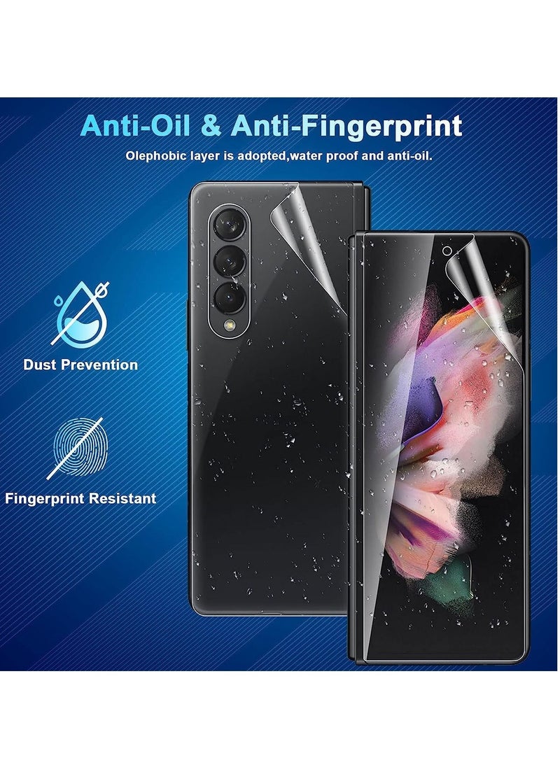 [مجموعتان من 8 قطع] واقي شاشة Galaxy Z Fold 5 2023، طبقة داخلية من مادة TPU + غطاء خارجي كامل + واقي شاشة بغطاء خلفي، وضوح عالي، مضاد للكسر، خالٍ من الفقاعات لواقي شاشة Samsung Z Fold 5 5G