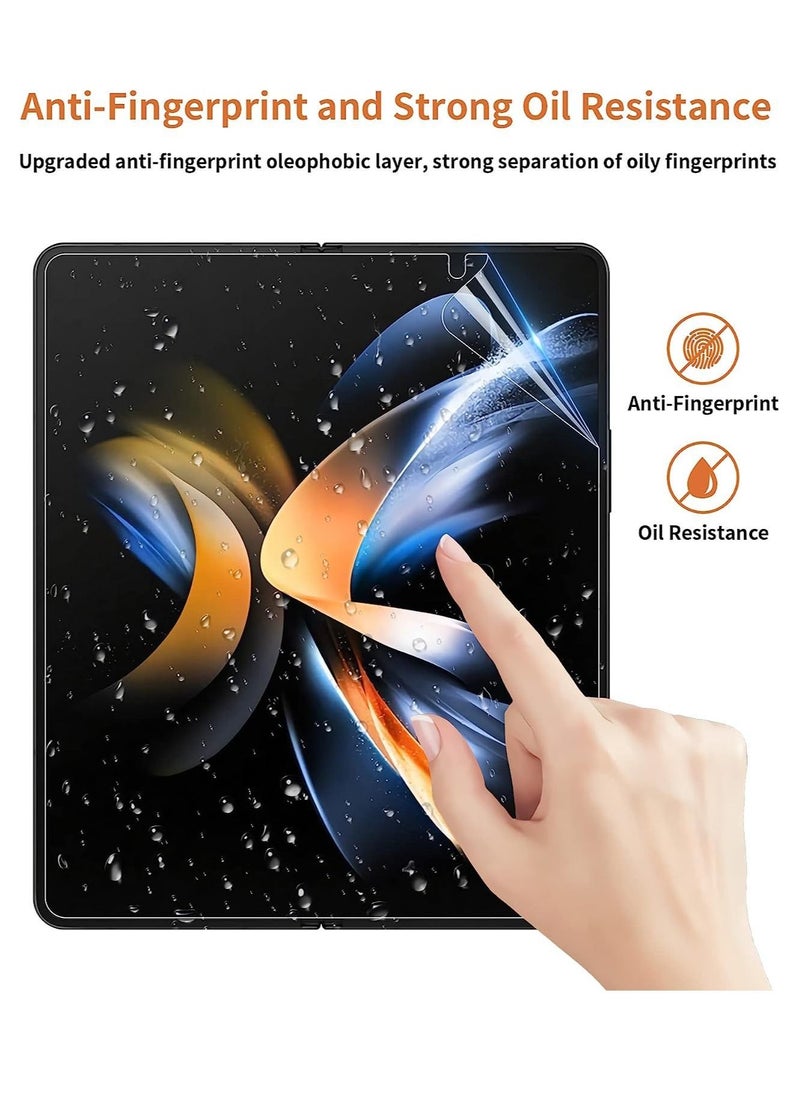 [مجموعتان من 8 قطع] واقي شاشة Galaxy Z Fold 5 2023، طبقة داخلية من مادة TPU + غطاء خارجي كامل + واقي شاشة بغطاء خلفي، وضوح عالي، مضاد للكسر، خالٍ من الفقاعات لواقي شاشة Samsung Z Fold 5 5G