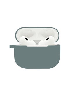 Suitable For Airpods Pro2 Protective Case Silicone Case Airpods4 Apple Wireless Bluetooth Headset Case-Color:Dark Gray (with Hanging Ears 1.2mm)-Applicable Models:Airpods 3 Pearlescent Bag Packaging