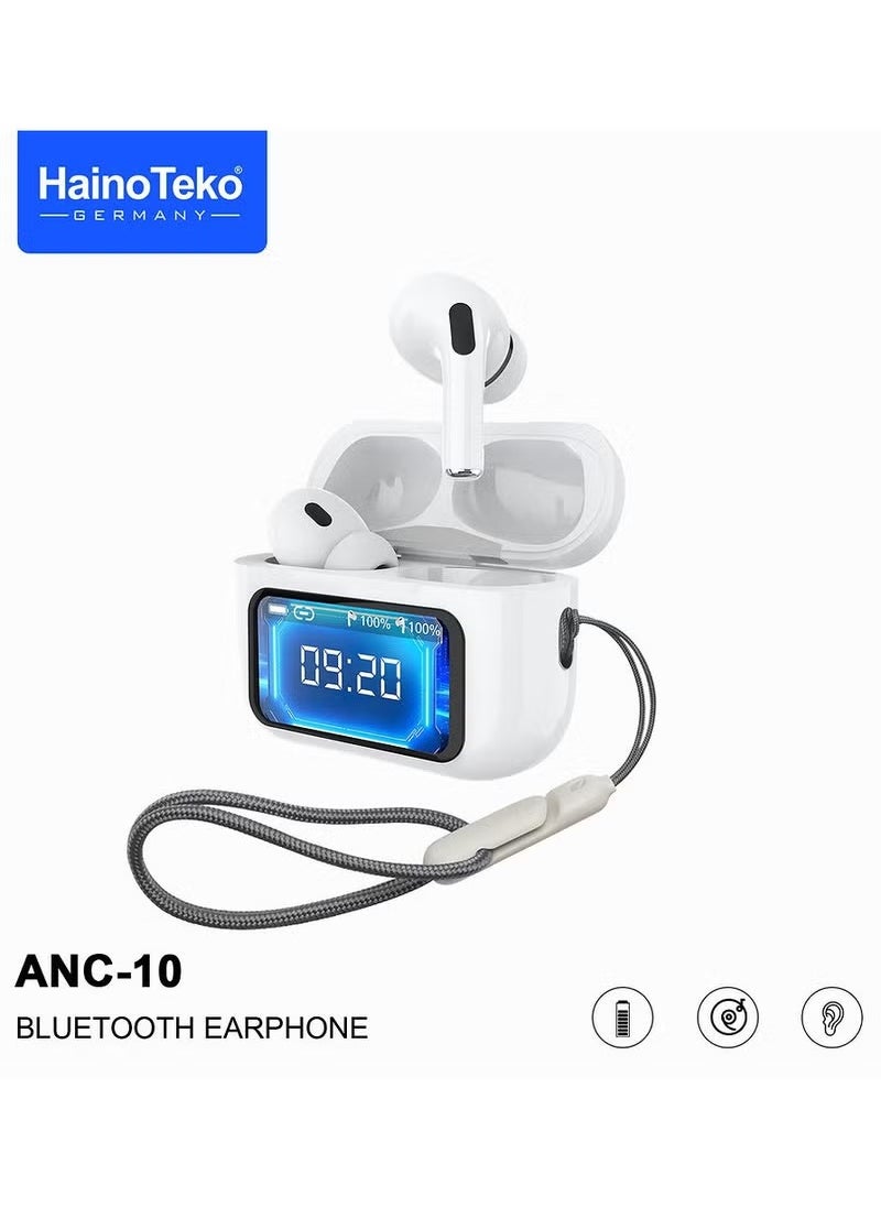 Haino Teko Haino Teko Germany ANC10 True Wireless Earbuds with Active Noise Cancellation High Bass Sound Quality Bluetooth 5.4 Wireless Earphones Digital Display Charging Case HD Mic Touch Control Long Battery Life Noise Cancelling Bluetooth Earbuds for iPhone and Apple Devices Comfortable In Ear Design  - Image 1