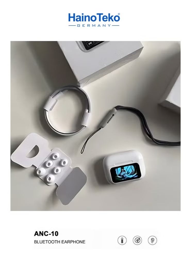 Haino Teko Haino Teko Germany ANC10 True Wireless Earbuds with Active Noise Cancellation High Bass Sound Quality Bluetooth 5.4 Wireless Earphones Digital Display Charging Case HD Mic Touch Control Long Battery Life Noise Cancelling Bluetooth Earbuds for iPhone and Apple Devices Comfortable In Ear Design  - Image 3