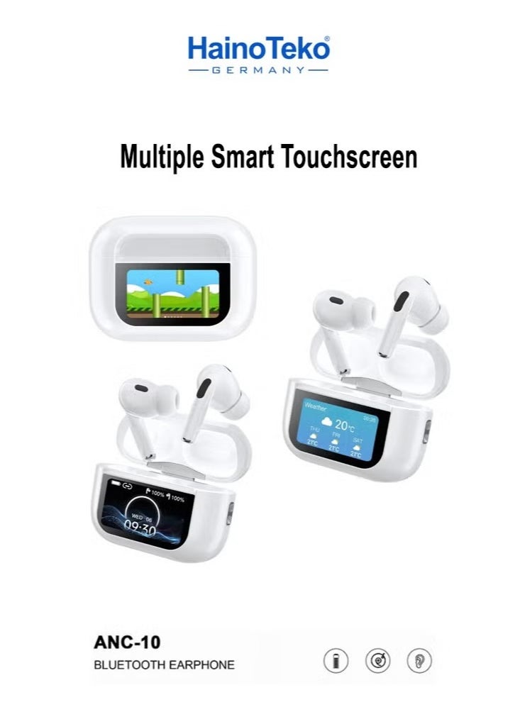 Haino Teko Haino Teko Germany ANC10 True Wireless Earbuds with Active Noise Cancellation High Bass Sound Quality Bluetooth 5.4 Wireless Earphones Digital Display Charging Case HD Mic Touch Control Long Battery Life Noise Cancelling Bluetooth Earbuds for iPhone and Apple Devices Comfortable In Ear Design  - Image 4