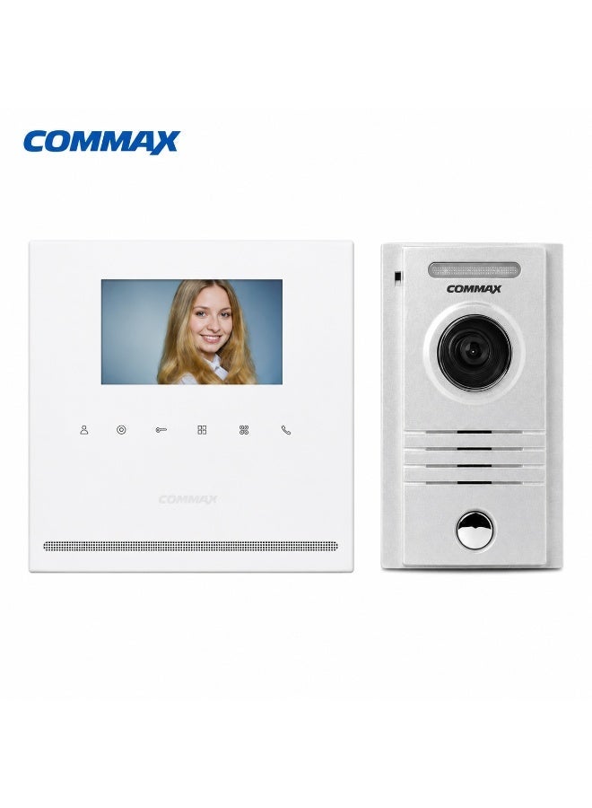 COMMAX CDV-43Y 4.3 Inch Video Intercom Kit with DRC-40K Door Camera – Slim Color Monitor & Door Unlock - Image 1