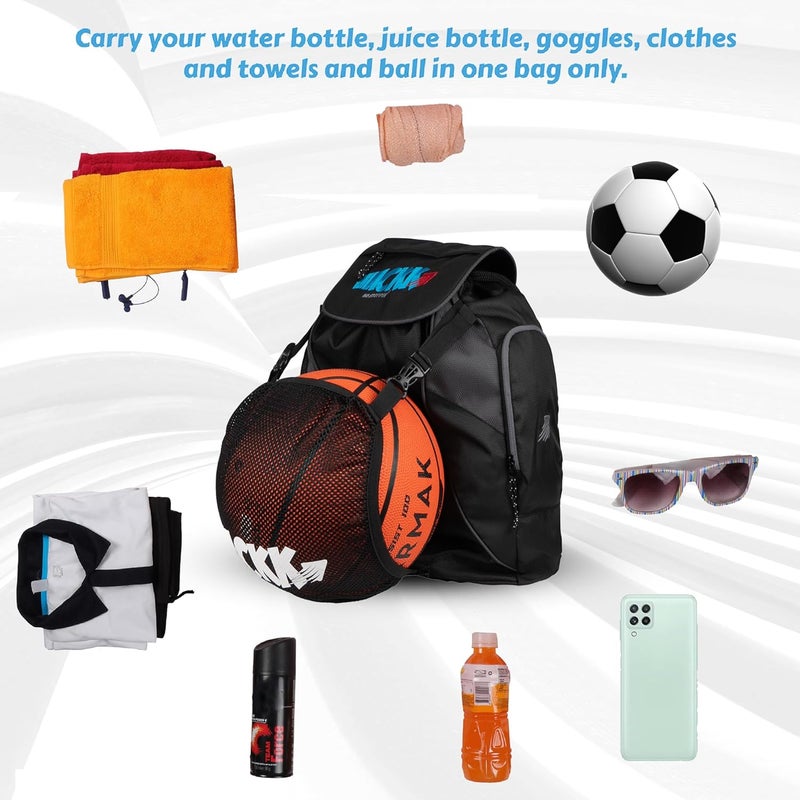 WHACKK Storm Soccer Football Equipment Bag | Sports Men Boys Drawstring Backpack | Mobile Bottle Holder Pocket | Gym Bag (Black) - Image 5