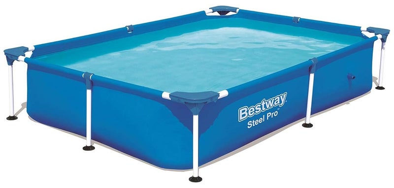 Bestway 56401-Steel Pro Rectangular Frame Above Ground Swimming Pool 2.21mx1.50mx43cm, 1200L - Image 1
