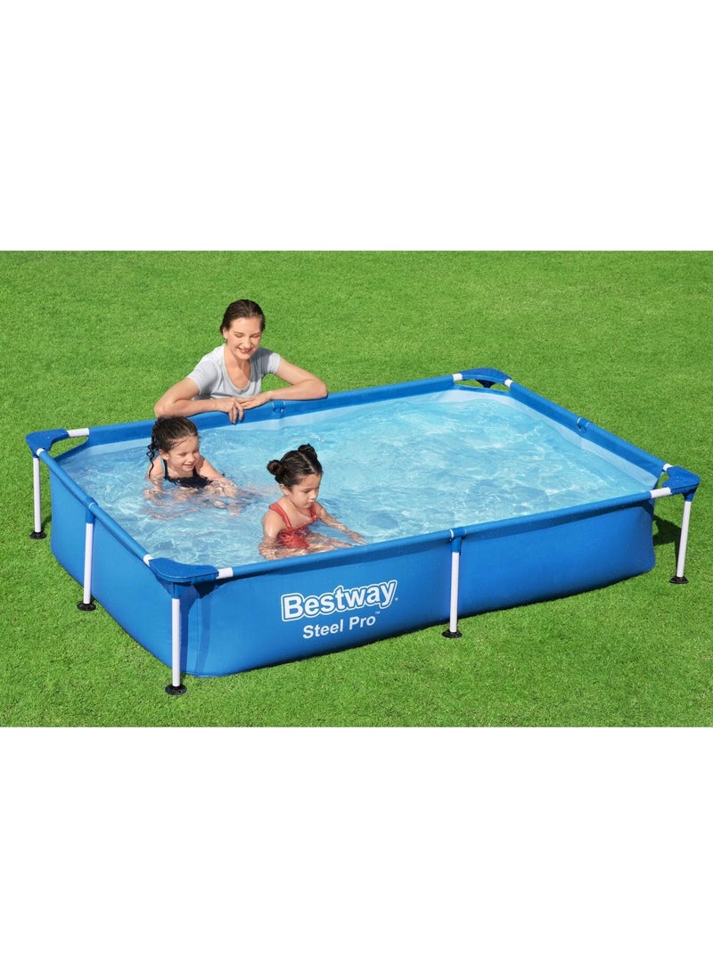 Bestway - 56401-Steel Pro Rectangular Frame Above Ground Swimming Pool 2.21mx1.50mx43cm, 1200L - Image 1