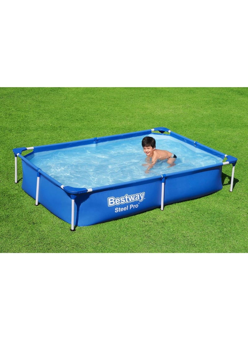 Bestway - 56401-Steel Pro Rectangular Frame Above Ground Swimming Pool 2.21mx1.50mx43cm, 1200L - Image 1
