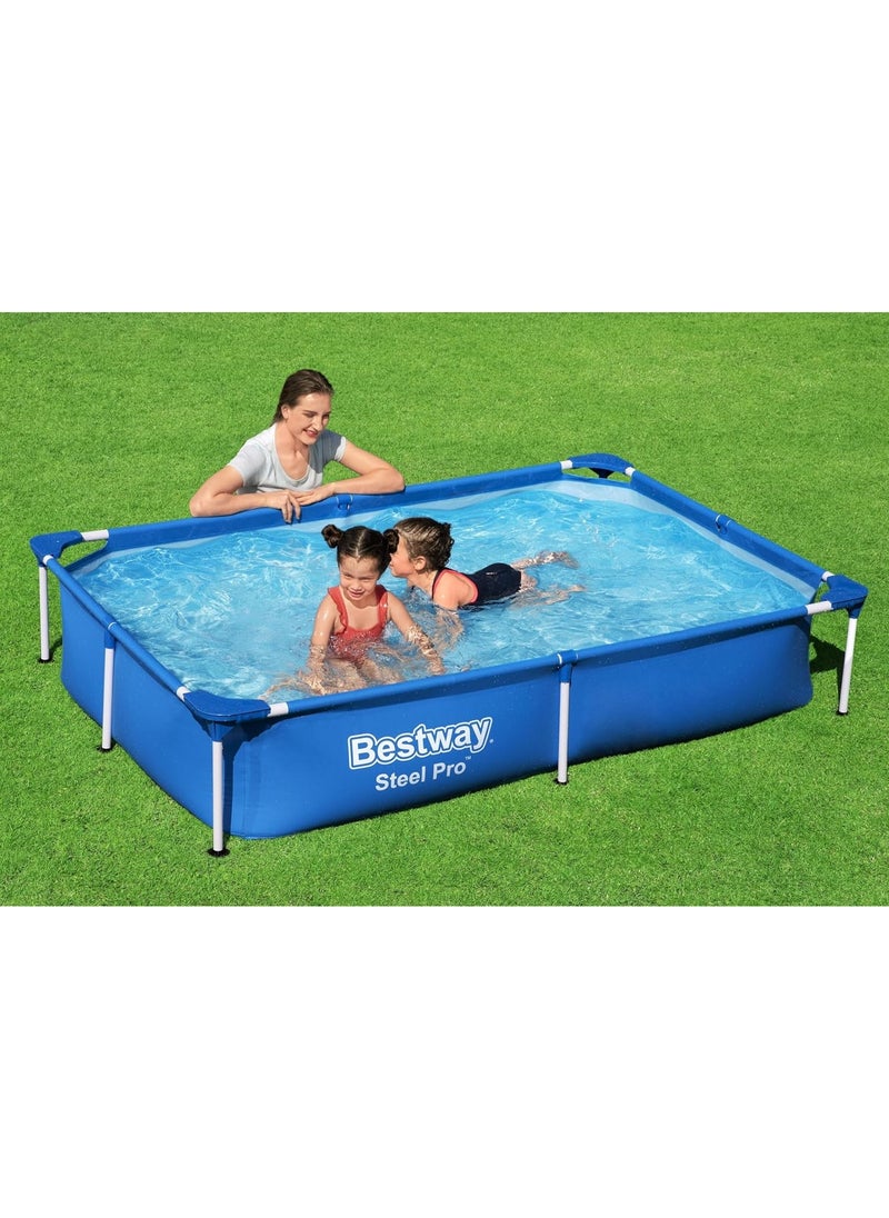 Bestway - 56401-Steel Pro Rectangular Frame Above Ground Swimming Pool 2.21mx1.50mx43cm, 1200L - Image 1