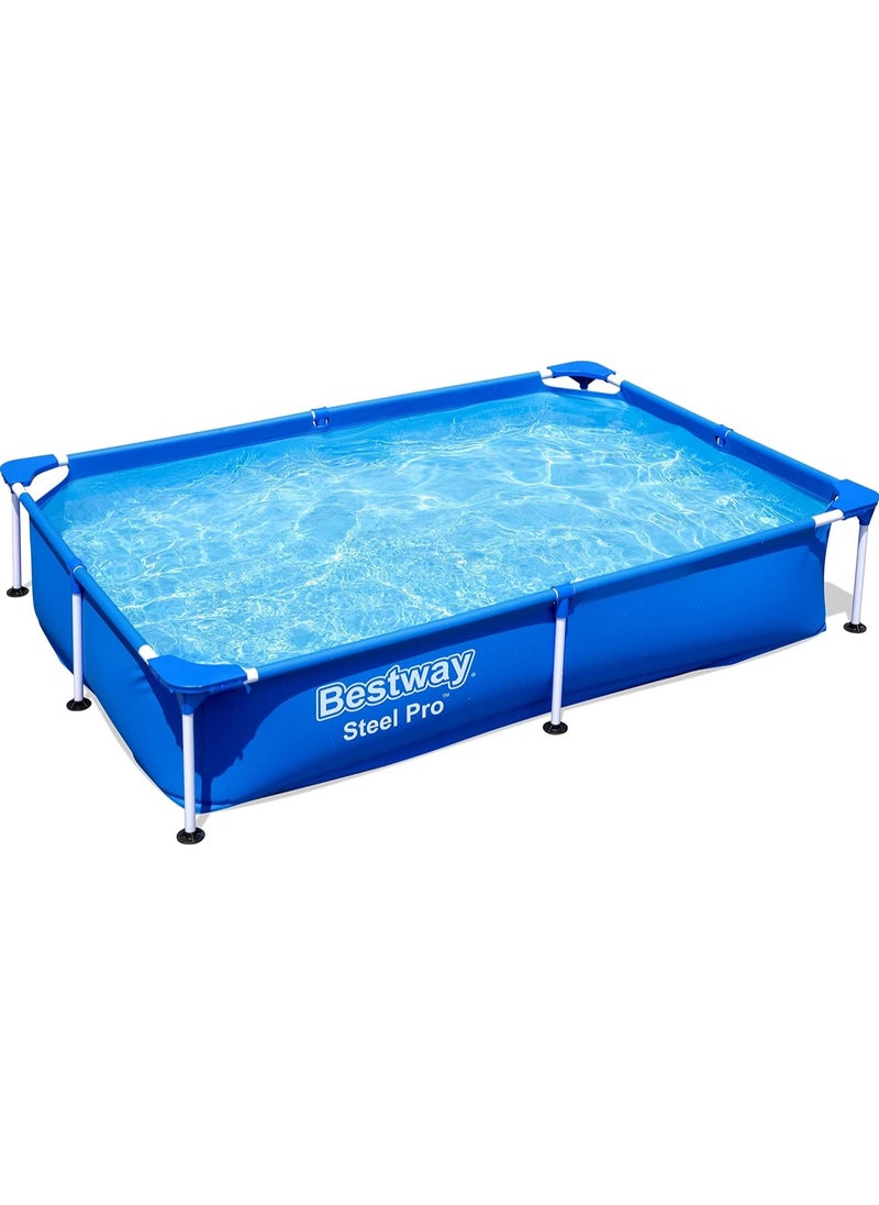 Bestway - 56401-Steel Pro Rectangular Frame Above Ground Swimming Pool 2.21mx1.50mx43cm, 1200L - Image 1