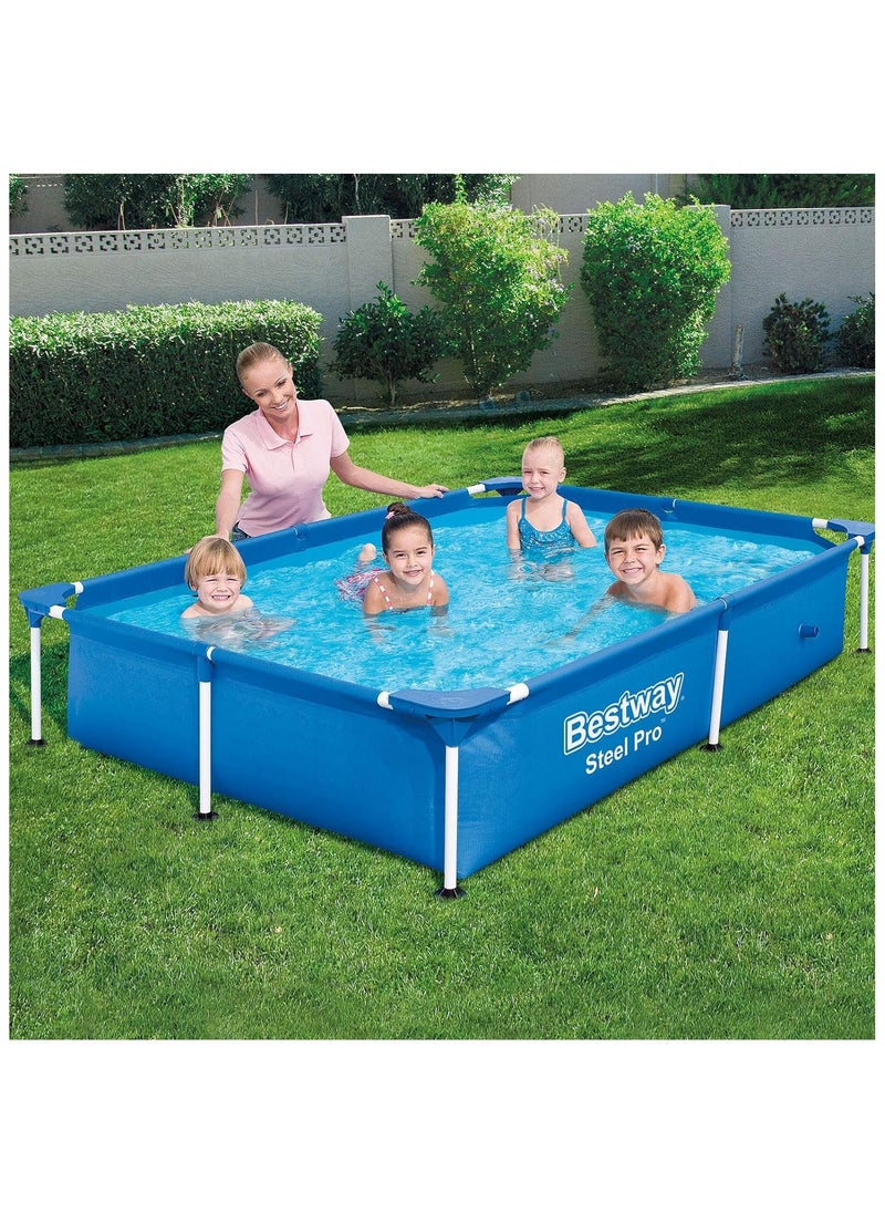Bestway - 56401-Steel Pro Rectangular Frame Above Ground Swimming Pool 2.21mx1.50mx43cm, 1200L - Image 1