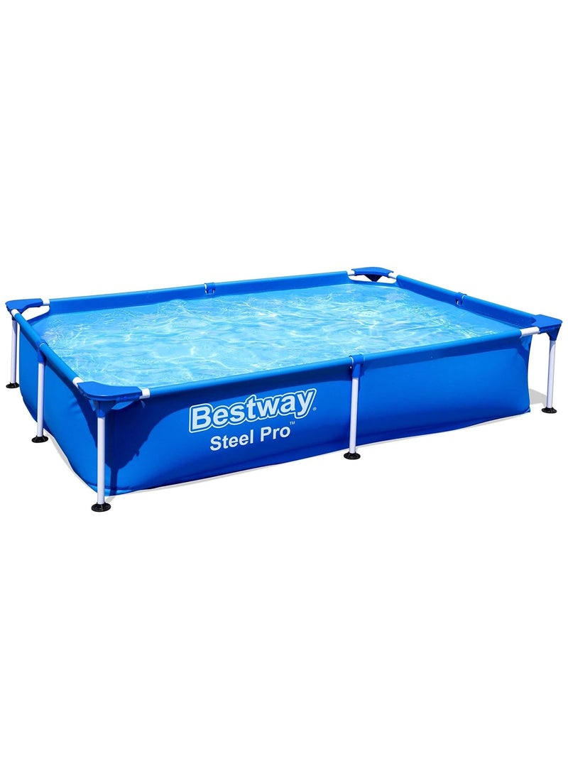 Bestway - 56401-Steel Pro Rectangular Frame Above Ground Swimming Pool 2.21mx1.50mx43cm, 1200L - Image 1