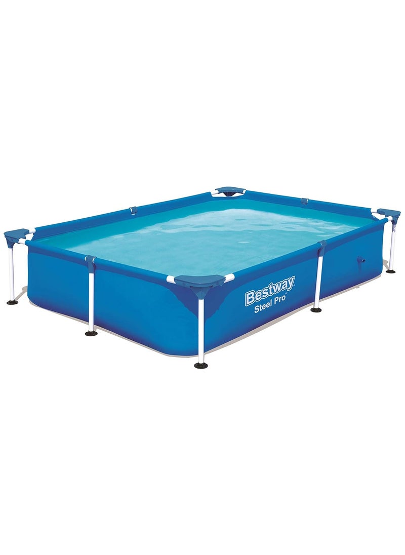 Bestway 56401-Steel Pro Rectangular Frame Above Ground Swimming Pool 2.21mx1.50mx43cm, 1200L  - Image 1