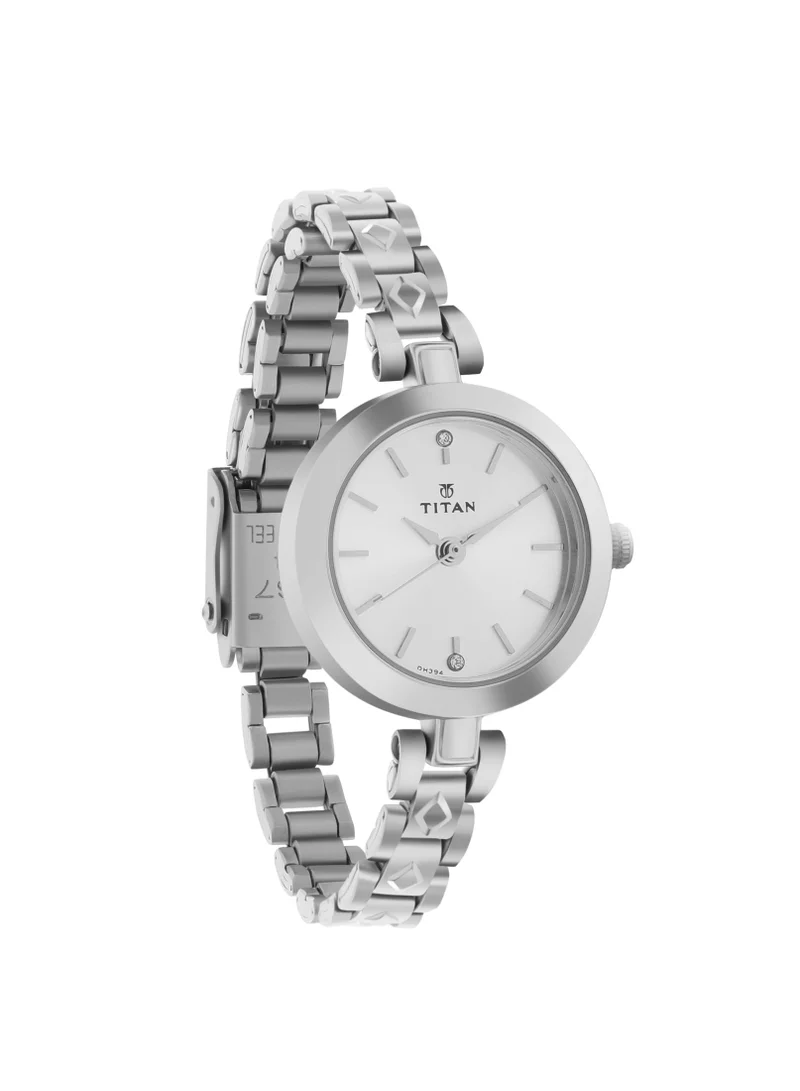 تيتان Titan Quartz Analog Siler Dial Stainless Steel Strap Watch for Women