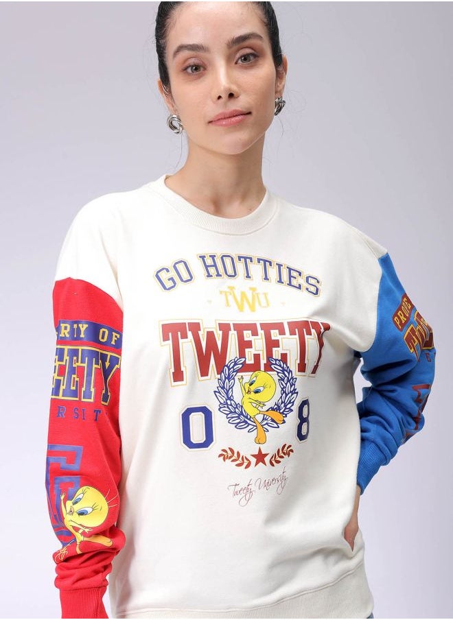 Freehand Women Boxy Fit Looney Tunes Oversized Sweatshirt  - Image 1