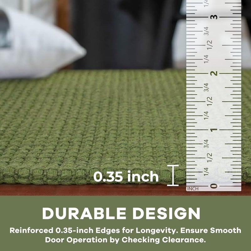 KOZYFLY Washable Area Rug 4x6 ft Non Slip Rubber Backed Living Room Rugs Braided Woven Cotton Kitchen Rugs Indoor Entryway Rug Floor Carpet for Dining Living Room Bedroom, Bright Green/Earthy Green - Image 4