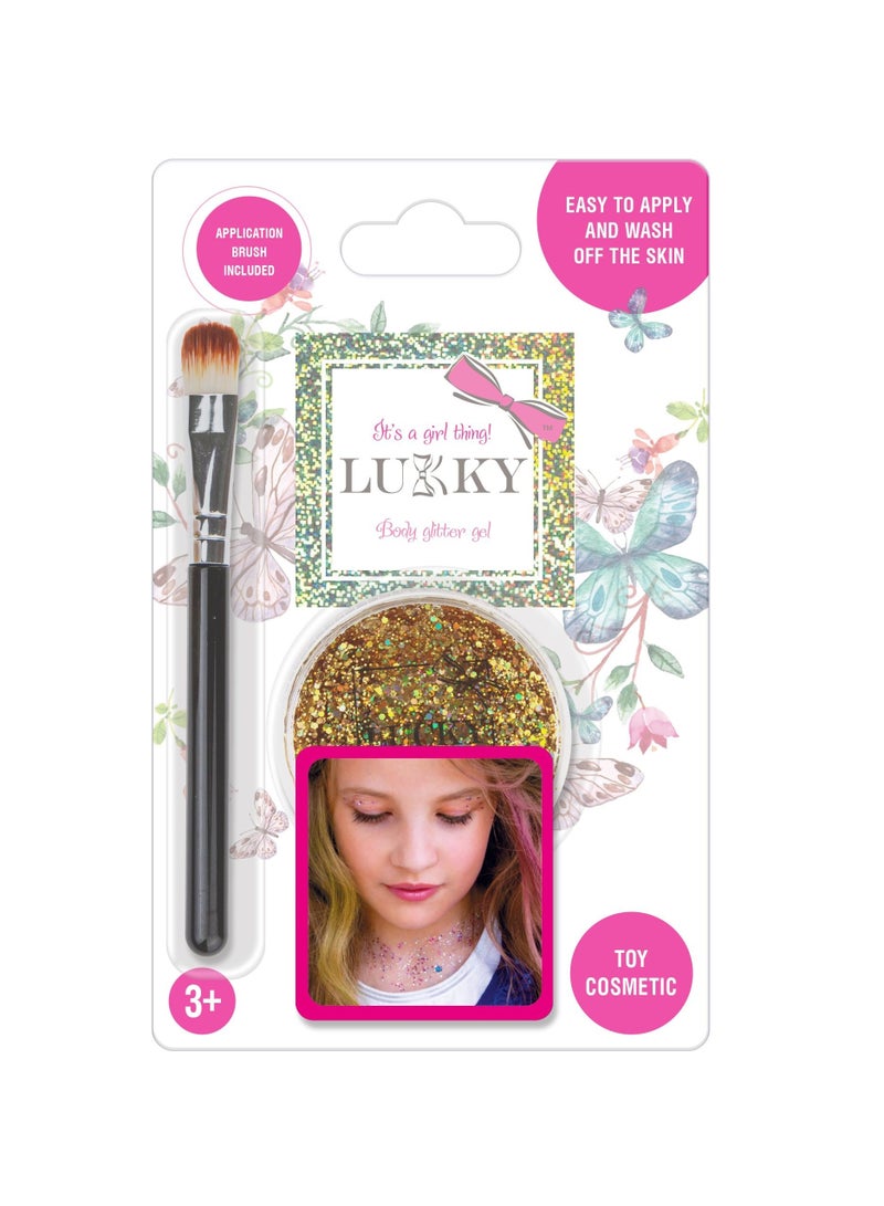 LUKKY Lukky Body Glitter Gel with Brush - Gold 25ml