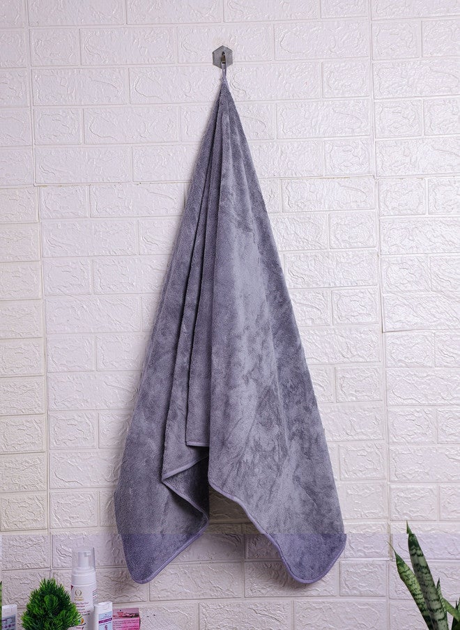 Fezora Beige & Green 3-Piece 450 GSM Microfiber Bath Towel Set - Image 4