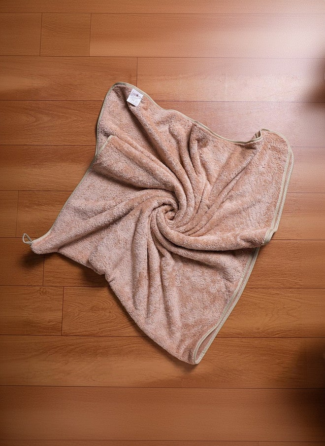 Fezora Beige & Green 3-Piece 450 GSM Microfiber Bath Towel Set - Image 2