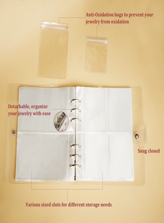 Business King Transparent Jewelry Storage Book with Anti-Oxidation Pockets, Jewlwey Organizer Album New Generation, Various Sized Grid, Detachable, for Earrings, Necklace, Stud, Bracelets, and Rings for Travel - Image 4