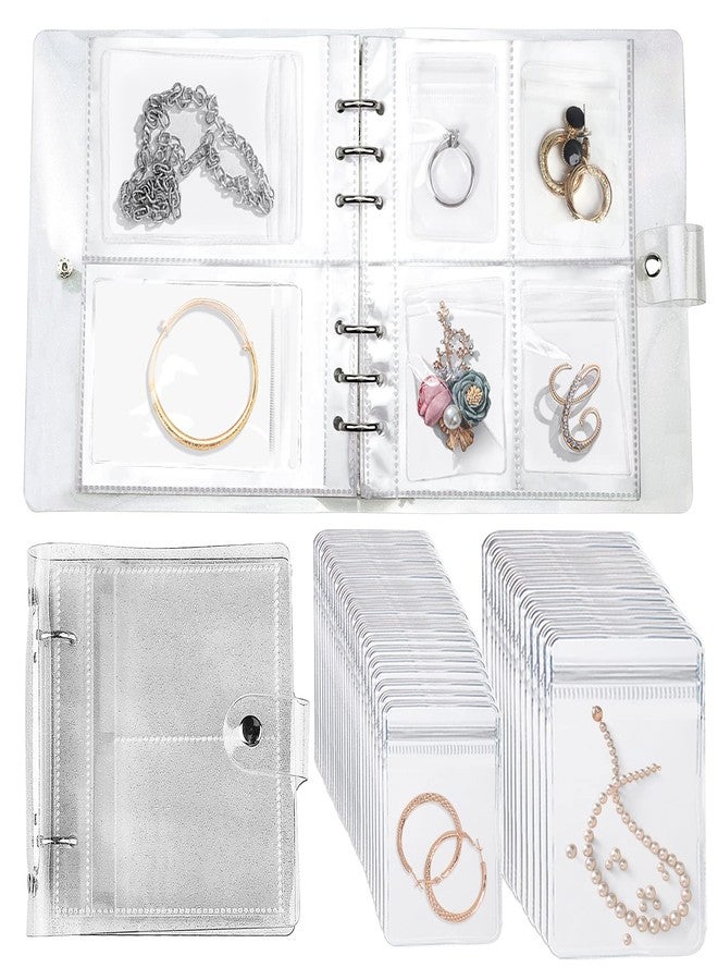 Business King Transparent Jewelry Storage Book with Anti-Oxidation Pockets, Jewlwey Organizer Album New Generation, Various Sized Grid, Detachable, for Earrings, Necklace, Stud, Bracelets, and Rings for Travel - Image 1