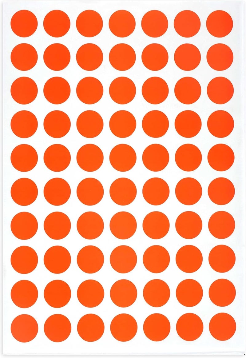 PARLAIM 1050pcs 3/4" Round Color Coding Labels, Orange Circle Dot Sticker for Classroom Student Children - Image 1