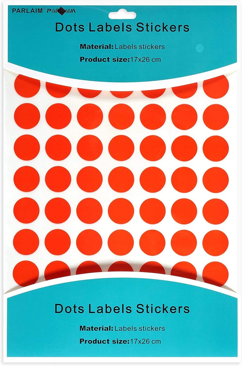 PARLAIM 1050pcs 3/4" Round Color Coding Labels, Orange Circle Dot Sticker for Classroom Student Children - Image 2