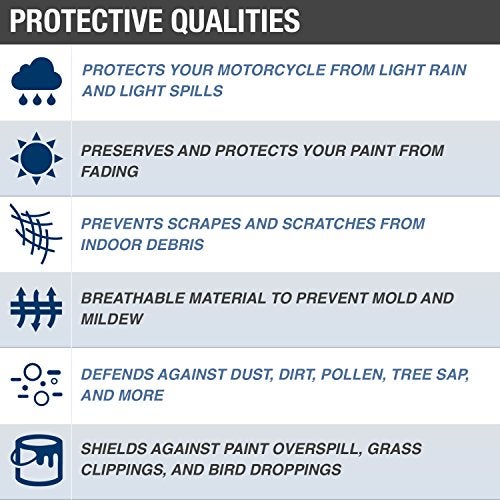Budge غطاء دراجة نارية بودج سبورتسمان، أسود، مقاوم للماء، يناسب جميع الأحجام، يناسب حتى 114" - Image 2