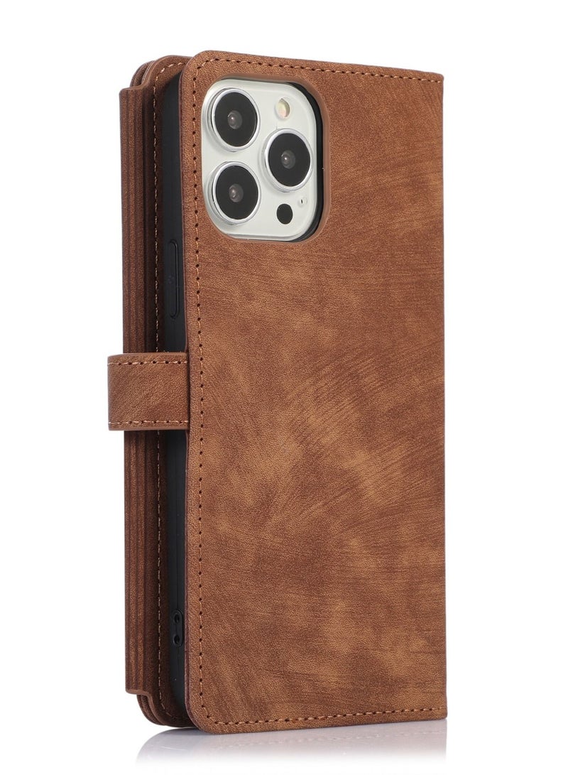 Suteni Flip Cover Leather Protective Hidden Purse Phone Case for iPhone - Image 2